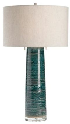 Crestview Collection Malachite Blue-Green/White Table Lamp