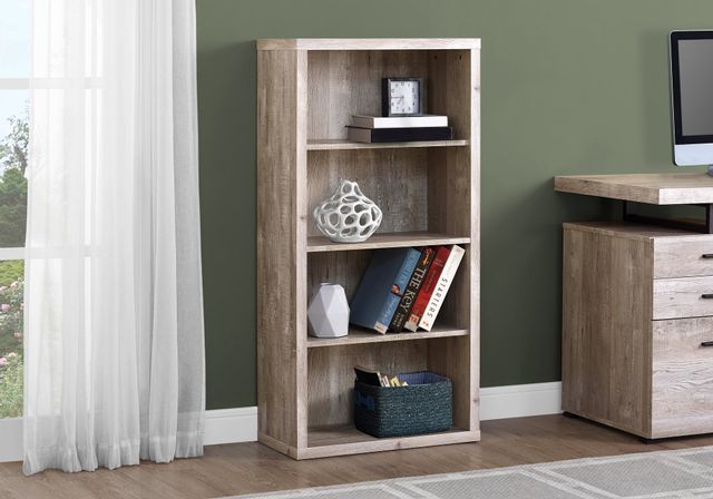 Monarch Specialties Inc. 48" Taupe Reclaimed Wood Look Bookcase 1