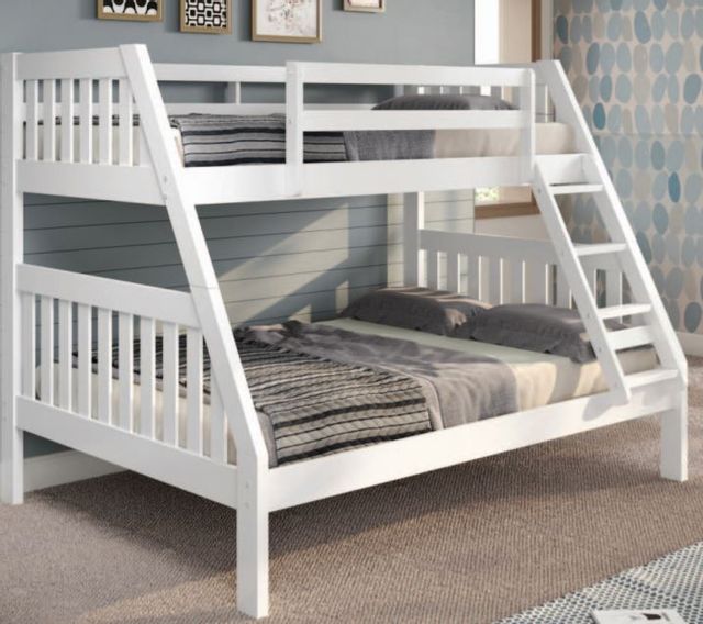 Woodcrest White Twin/Full Mission Bunk Bed | Fischer Furniture | Rapid ...