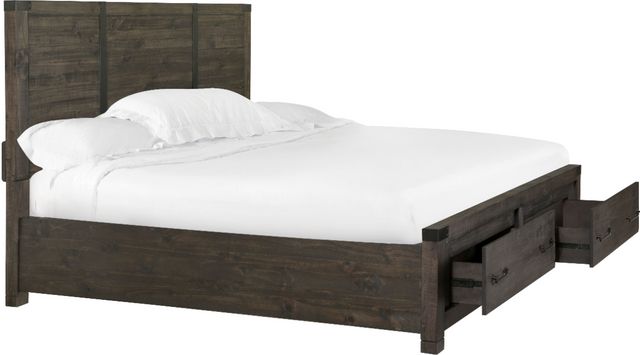 Magnussen Home® Abington Weathered Charcoal Queen Panel Storage Bed-1