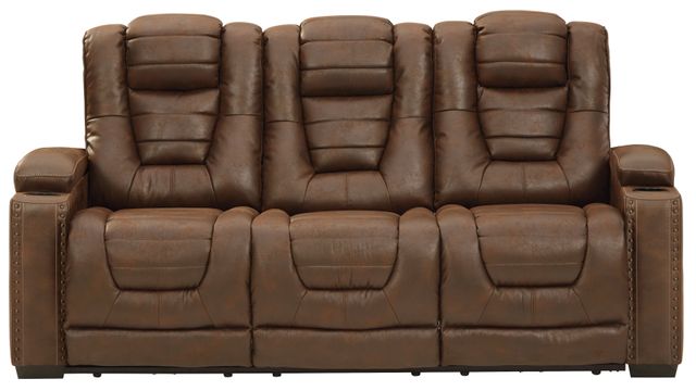 Signature Design by Ashley® Owner's Box Thyme Power Reclining Sofa with Adjustable Headrest 1