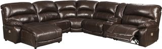 Signature Design by Ashley® Hallstrung 6-Piece Chocolate Power Reclining Sectional with Chaise