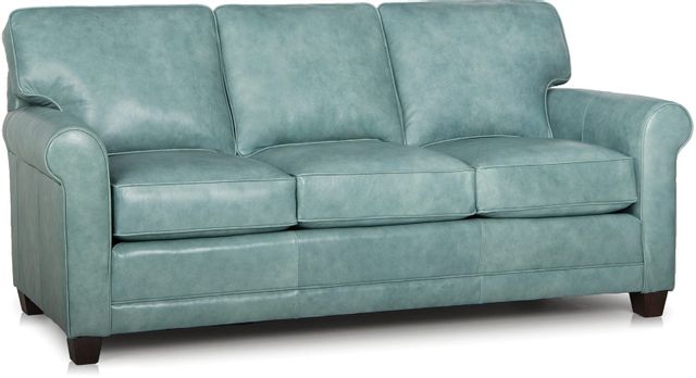 Smith Brothers 366 Collection Teal Leather Sofa
