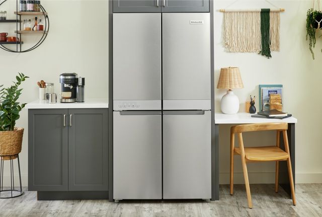 Whirlpool 19.4-cu ft 4-Door Counter-depth French Door Refrigerator with Ice  Maker (Fingerprint-resistant Stainless Finish) ENERGY STAR in the French  Door Refrigerators department at