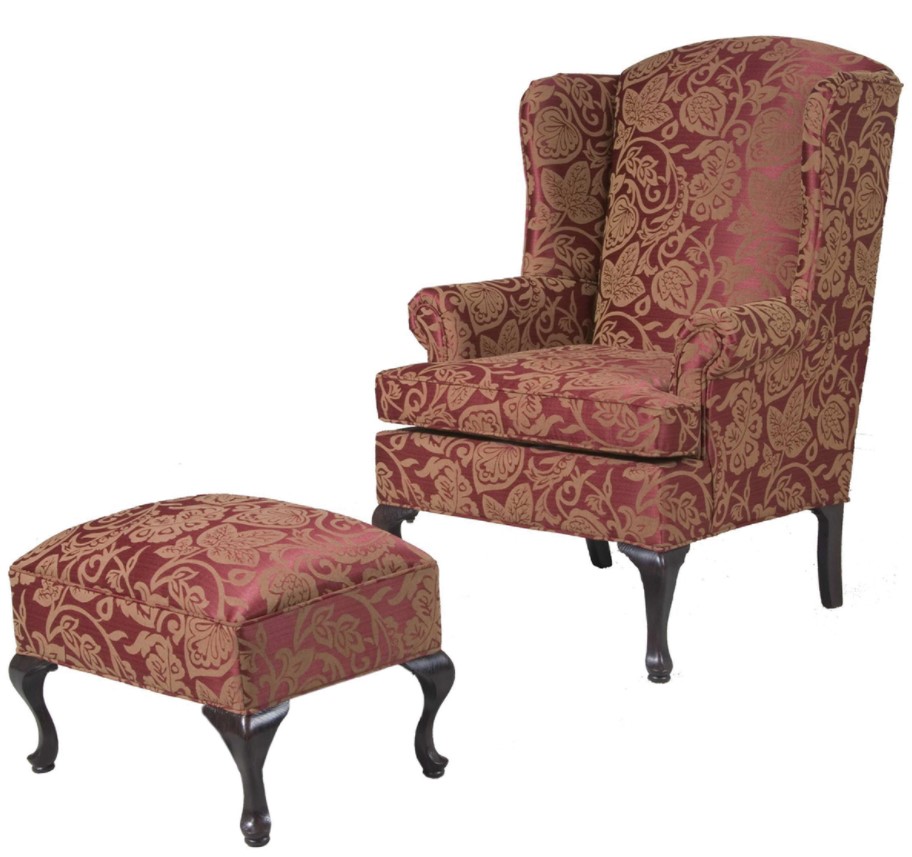 ruthanne wingback chair and ottoman