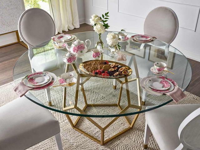 Universal Explore Home™ Love. Joy. Bliss. Miranda Kerr Home Soft Gold Metal Round Dining Table-3