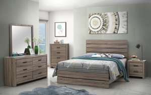 Coaster® Brantford 5-Piece Barrel Oak Queen Panel Bedroom Set 