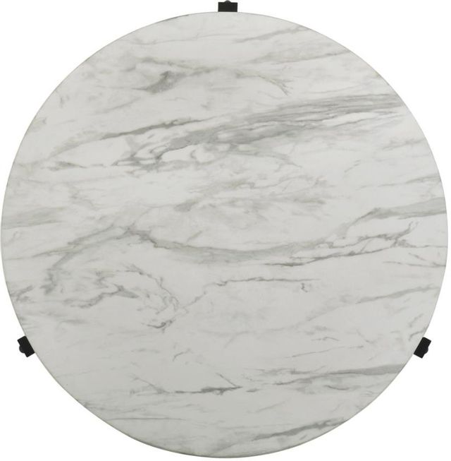 Coaster® Faux White Marble/Black End Table 1