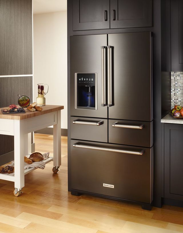 KitchenAid® 25.76 Cu. Ft. Black Stainless Steel with PrintShield™ Finish French Door Refrigerator 8