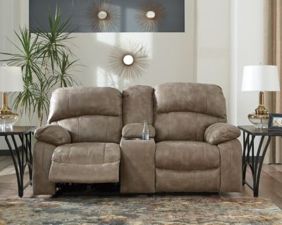 Signature Design by Ashley® Dunwell Steel Power Reclining Loveseat with Console and Adjustable Headrest 1