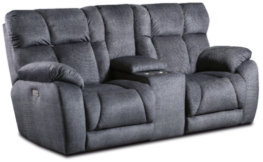 Southern Motion™ Wild Card Gray Double Reclining Loveseat With Console And Cupholders