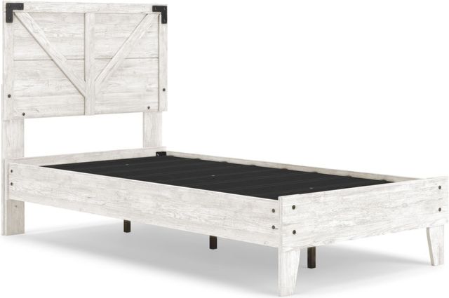 Signature Design by Ashley® Shawburn White/Dark Charcoal Gray Twin Crossbuck Panel Bed 1