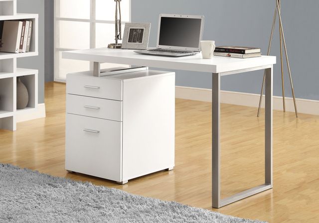 48-Inch White Computer Desk with Hutch