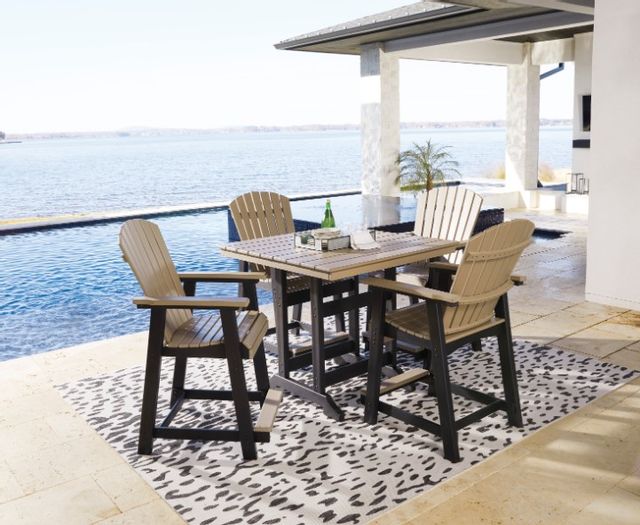 Signature Design by Ashley® Fairen Trail 5-Piece Black/Driftwood Outdoor Counter Height Dining Set-3
