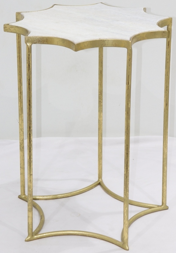 Crestview Collection Robyn White & Gold Accent Table
