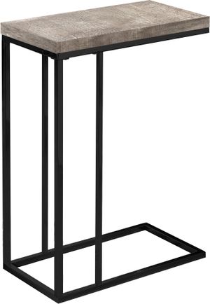 Accent Table, C-Shaped, End, Side, Snack, Living Room, Bedroom, Metal, Laminate, Beige, Black, Contemporary, Modern