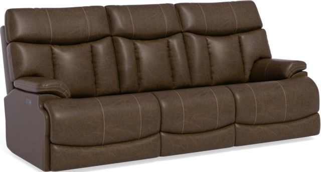 Flexsteel® Clive Brown Power Reclining Sofa with Power Headrests and Lumbar
