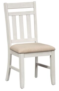 Liberty Furniture Summerville Soft White Wash Slat Back Side Chair