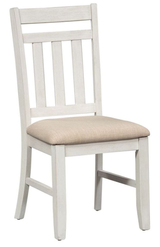 Liberty Furniture Summerville Soft White Wash Slat Back Side Chair-0