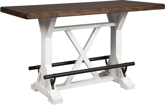 Signature Design by Ashley® Valebeck Brown Counter Height Dining Table with White Base-0