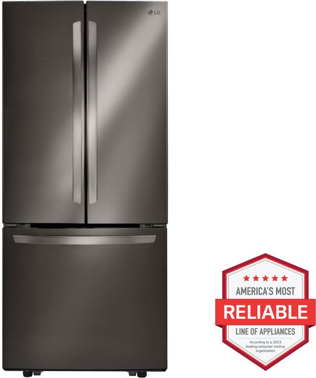 LG 30 in. 21.8 Cu. Ft. 3-Door French Door Refrigerator-Black Stainless Steel-1