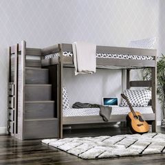 Furniture of America® Ampelios Gray Twin/Twin Bunk Bed 