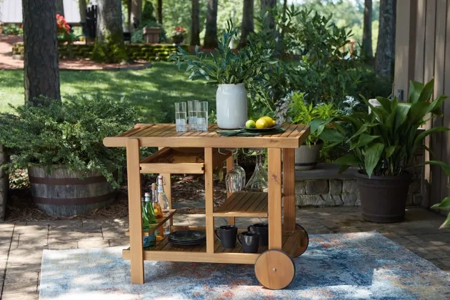 Signature Design by Ashley® Kailani Light Brown Serving Cart 5