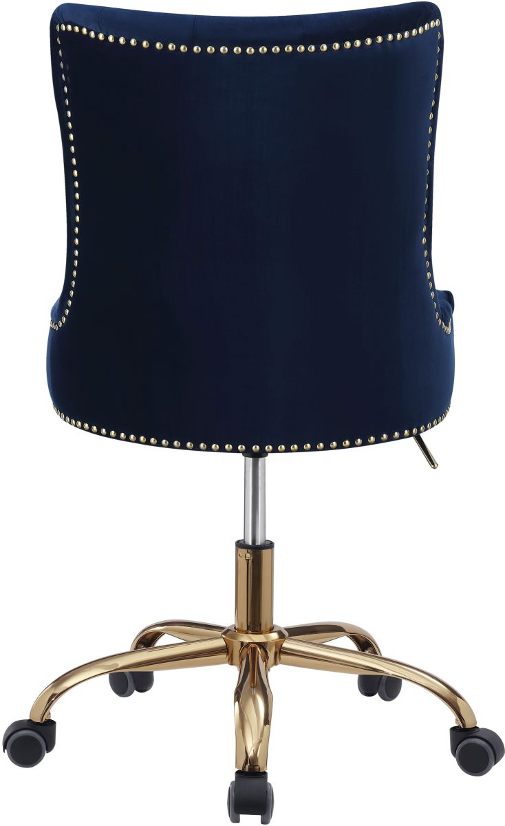 office chair blue velvet