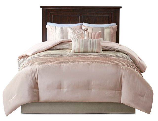 Olliix by Madison Park Amherst 7 Pieces Blush and Taupe King Comforter ...