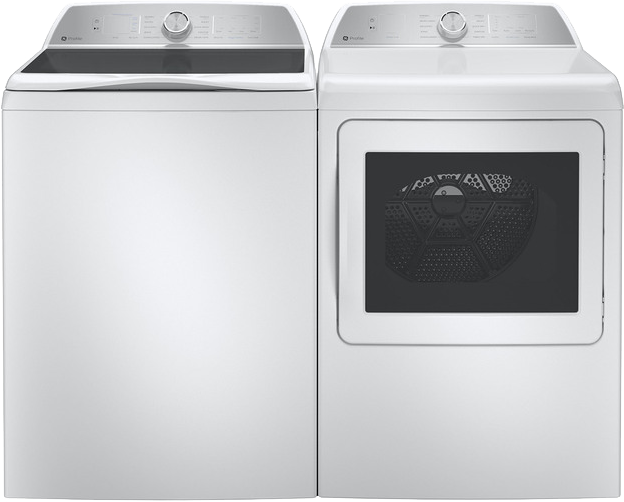 GE Profile Top Load Laundry Pair with a 4.9 Cu Ft Top Load Washer with Agitator and a 7.4 Cu Ft Electric Dryer