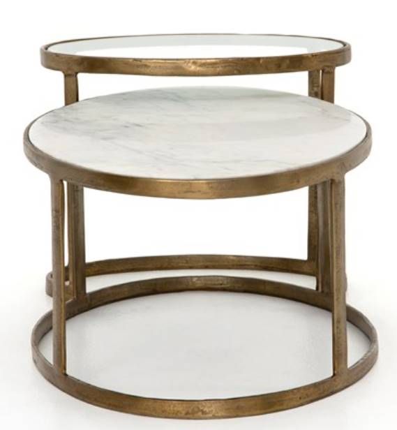 Four Hands Calder Brass Nesting Coffee Table | Thompson Furniture ...