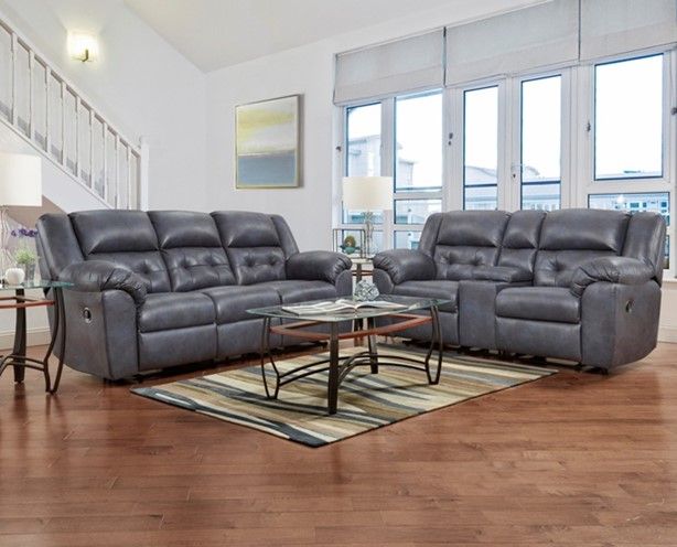Affordable Furniture Telluride Indigo Reclining Sofa-1