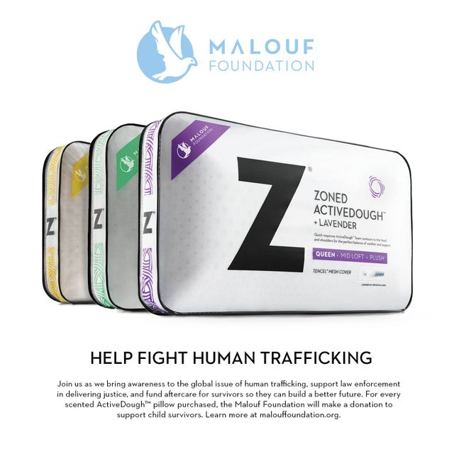 Malouf® Z™ Zoned ActiveDough™ + Peppermint Queen Pillow 10