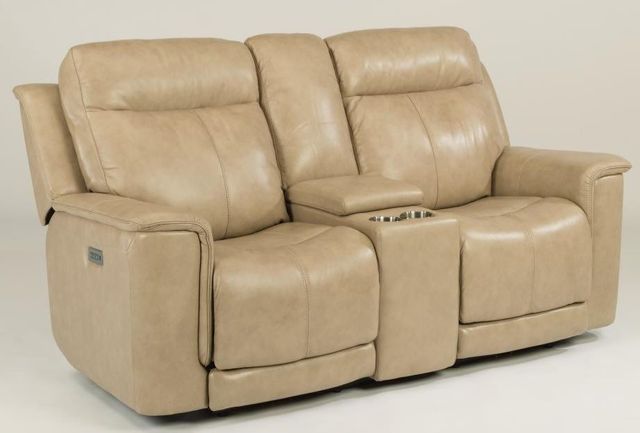 Flexsteel® Miller Power Reclining Loveseat with Console and Power Headrests