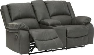 Signature Design by Ashley® Calderwell Gray Double Power Reclining Loveseat with Console