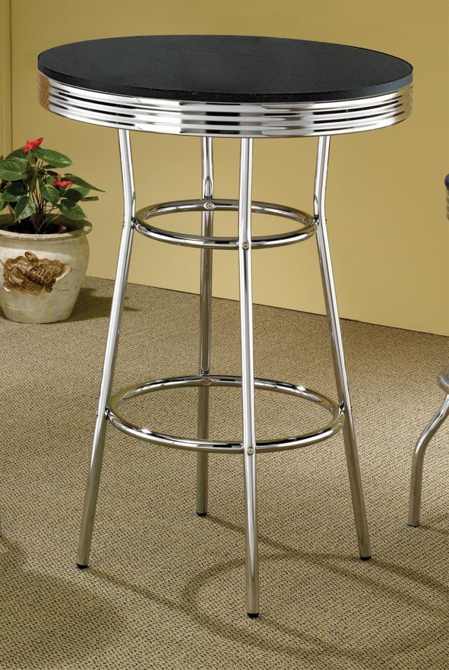 Coaster® Retro Silver Black Bar Table-1