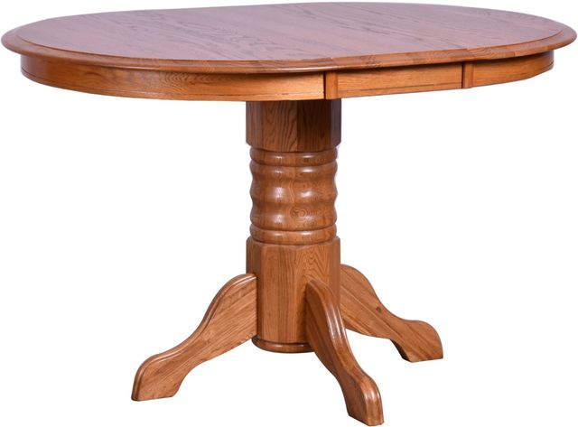 TEI Harvest Brown 36" Round Dining Table with 12" Leaf