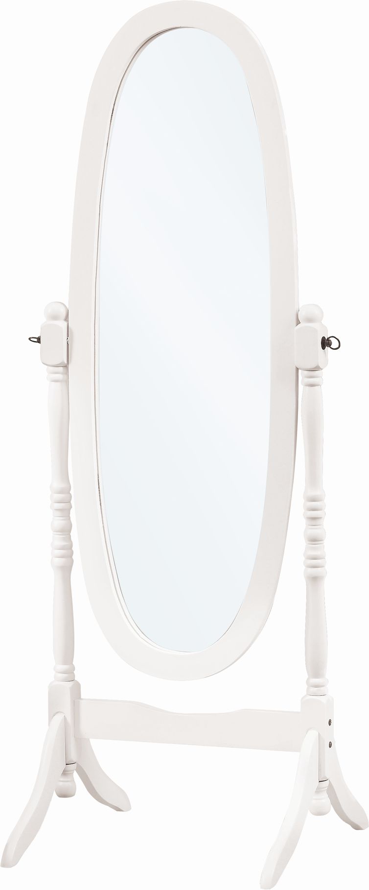 Antique White Monarch Specialties Solid Wood Oval Cheval Mirror
