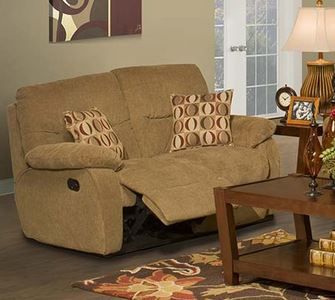 New Classic Manchester Living Room Dual Reclining Loveseat-Cashew 0