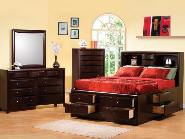 Coaster® Phoenix Deep Cappuccino Eastern King Bookcase Bed 2