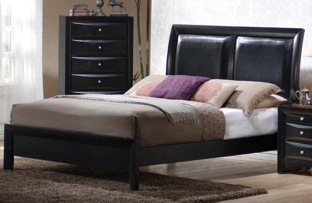 Coaster® Briana Black King Upholstered Panel Bed-1