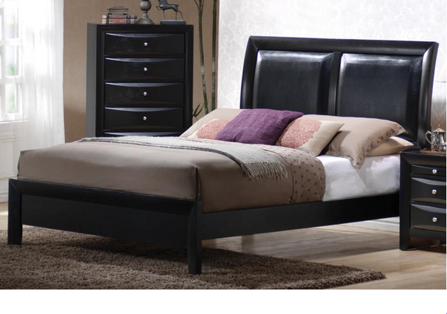 Coaster® Briana Black California King Upholstered Panel Bed-1