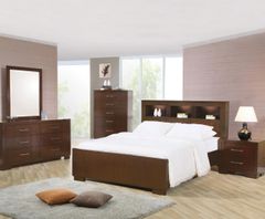 Coaster® Jessica 4-Piece Cappuccino California King Bookcase Bedroom Set