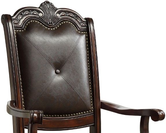 Crown Mark Kiera 2-Piece Brown Dining Arm Chair-2