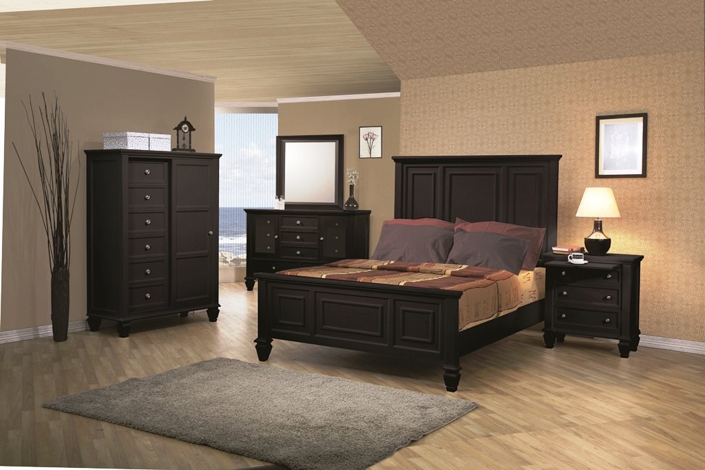 Coaster® Sandy Beach 5 Piece Black California King Panel Bedroom Set