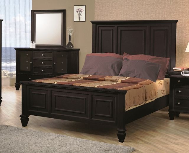 Coaster® Sandy Beach 5-Piece Black California King Panel Bedroom Set-1