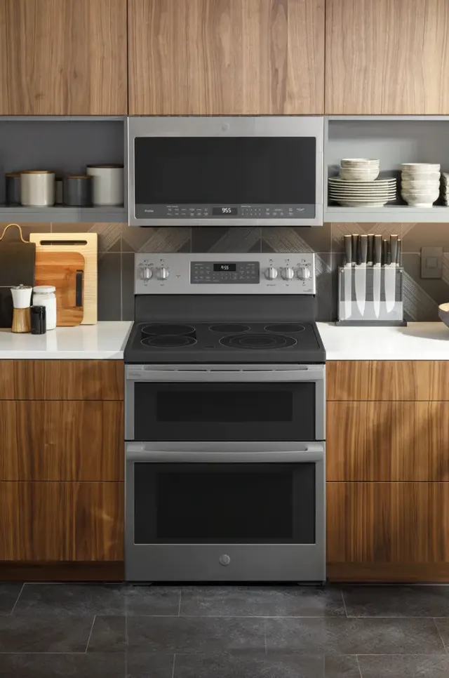 GE® Profile™ 30" Fingerprint Resistant Stainless Steel Smart Free Standing Electric Convection Range 20