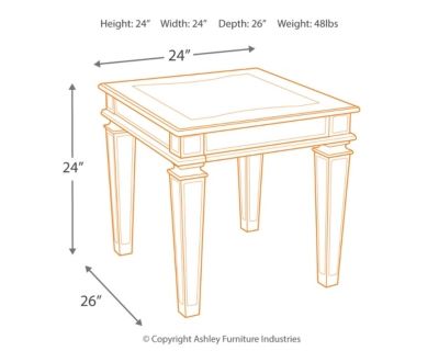 Signature Design by Ashley® Tessani Silver Rectangular End Table 3