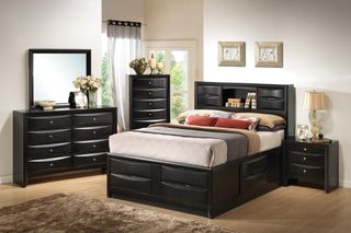 Coaster® Briana 4 Piece Black California King Storage Bedroom Set