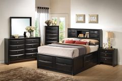 Coaster® Briana 4-Piece Black Queen Storage Bedroom Set